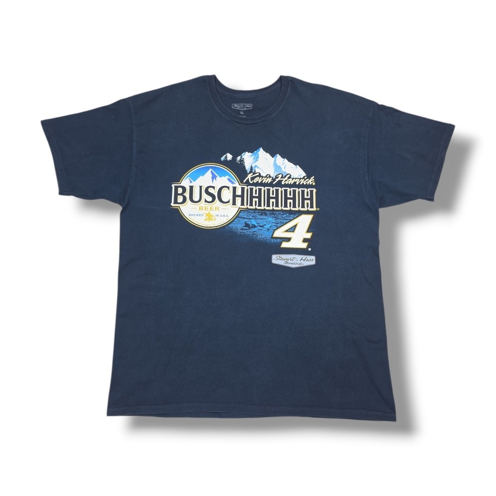 Stewart-Haas Racing Kevin Harvick Busch #4 NASCAR Navy T-Shirt Men's XL